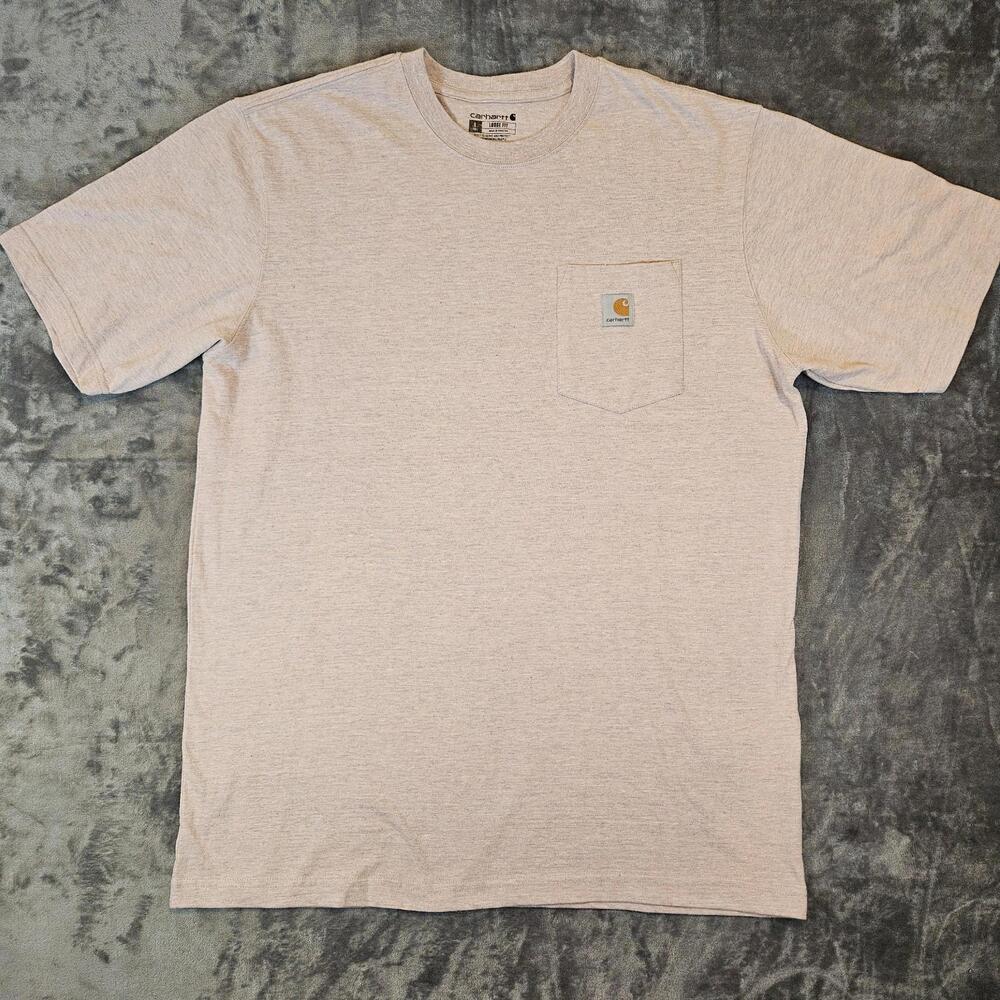 Carhartt Mens Pink L Tall Loose Fit Heavyweight Single Pocket Cotton T Shirt
